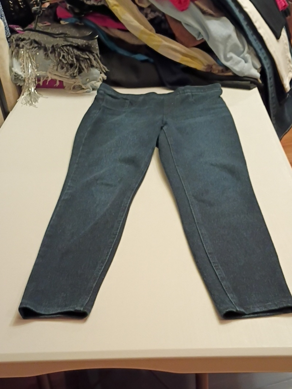 SPANX Indigo Cropped Slim Ankle Jeans